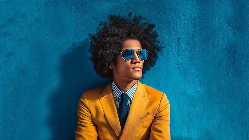 Hombre Afro con lentes de sol